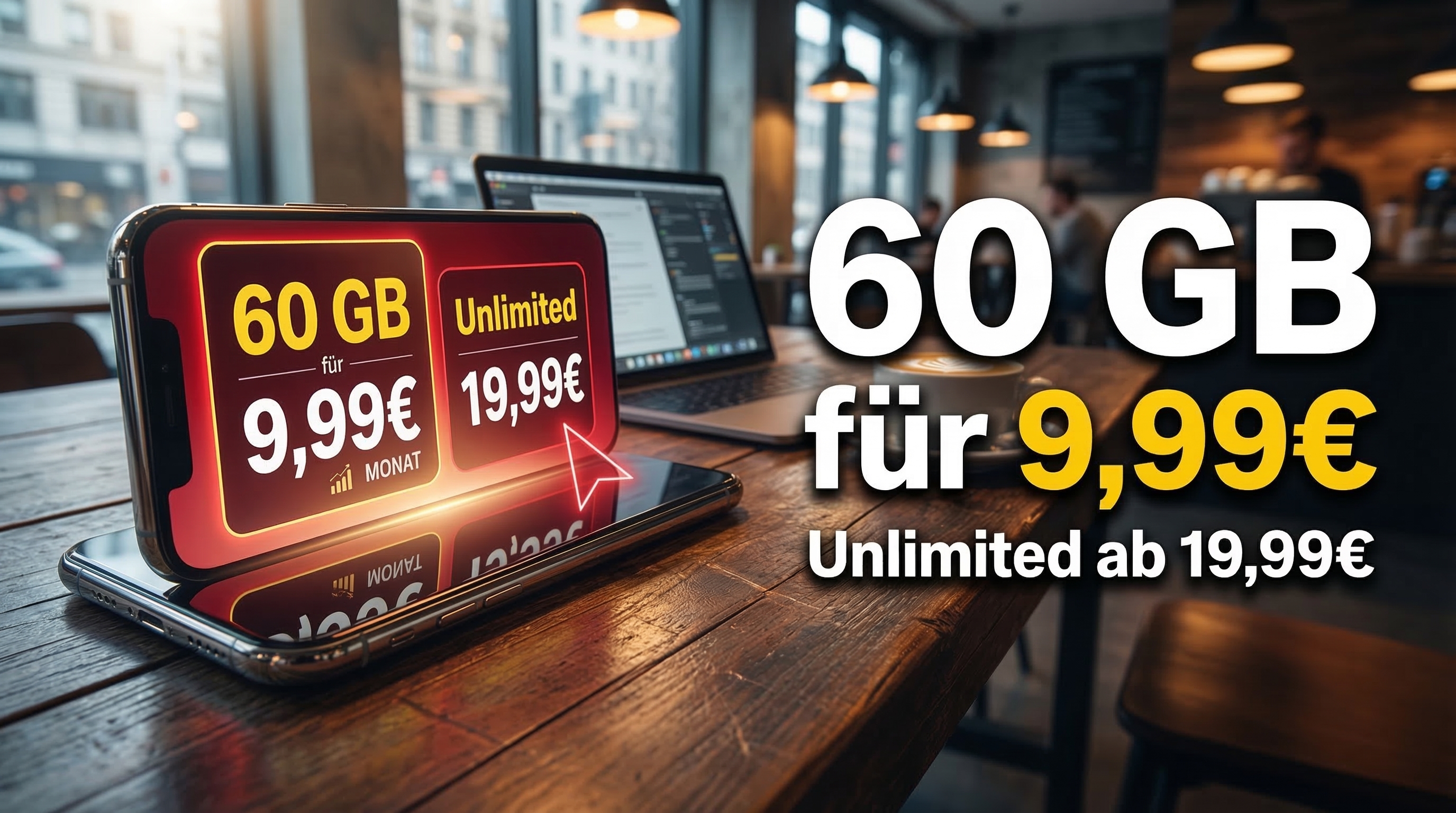 Happy SIM senkt den Preis: 60 GB f�r 9,99 Euro monatlich k�ndbar und ohne Anschlusspreis. Der Tarif geh�rt aktuell zu den g�nstigsten im Markt. Auch der Unlimited Smart Tarif f�r 19,99 &euro; sorgt f�r Aufmerksamkeit. Ein Vergleich mit SIMon mobile, fraenk und winSIM zeigt, wie stark das Angebot wirklich ist.