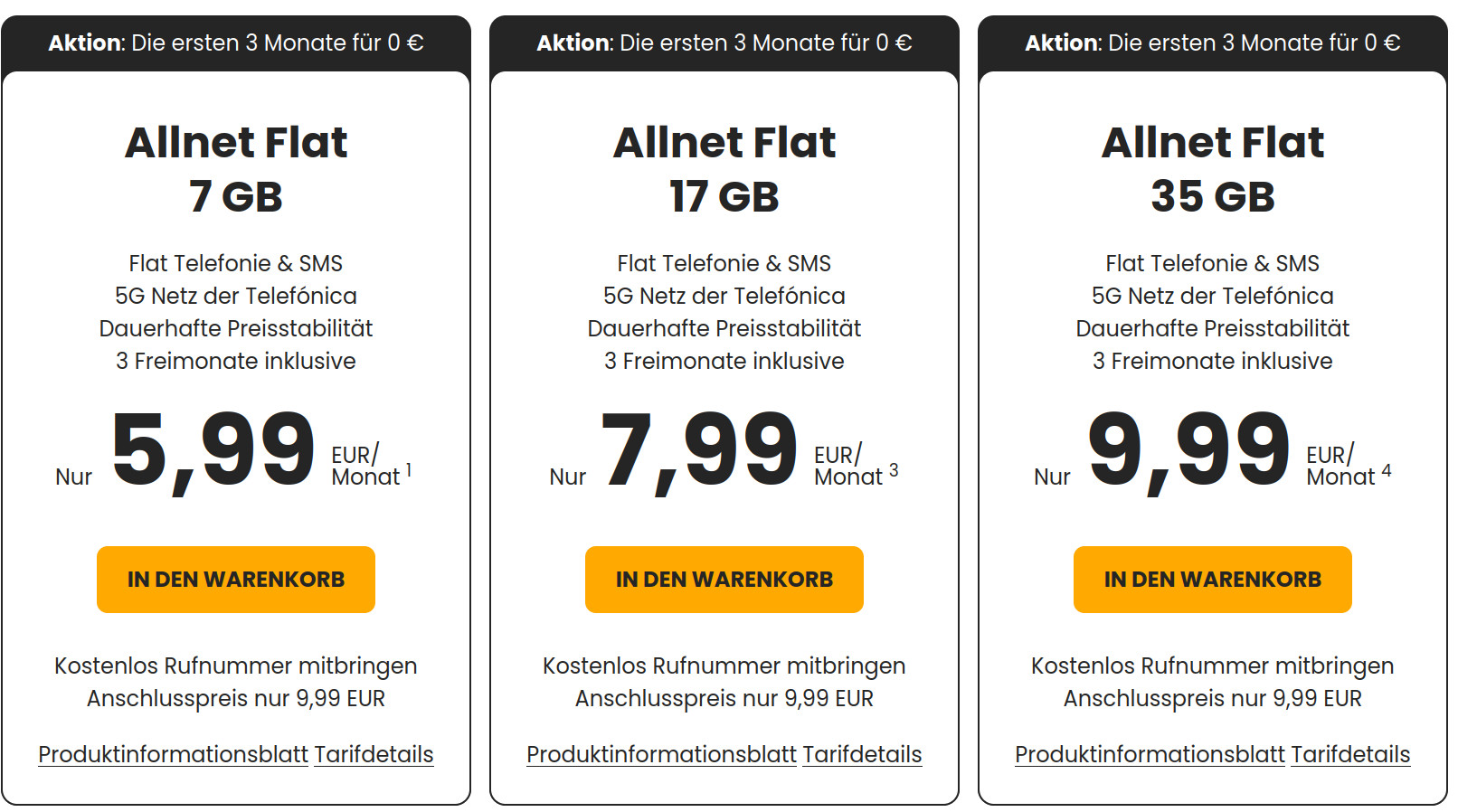 Happy SIM Tarife: 17 GB Happy SIM All-In-Flat fr 6,99 Euro