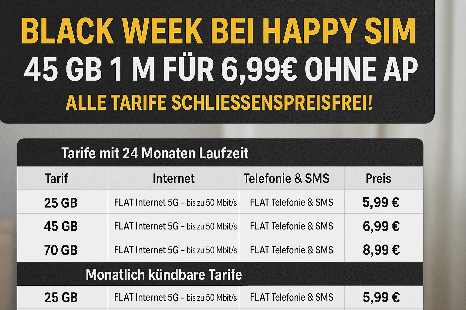 Alle Informationen zu den congstar Black Friday Angeboten 2025: Allnet Flat S mit 75 GB, Allnet Flat M mit Relax Pass und Allnet Flat L mit bis zu 300 GB. Preise, Konditionen und Vorteile im berblick.