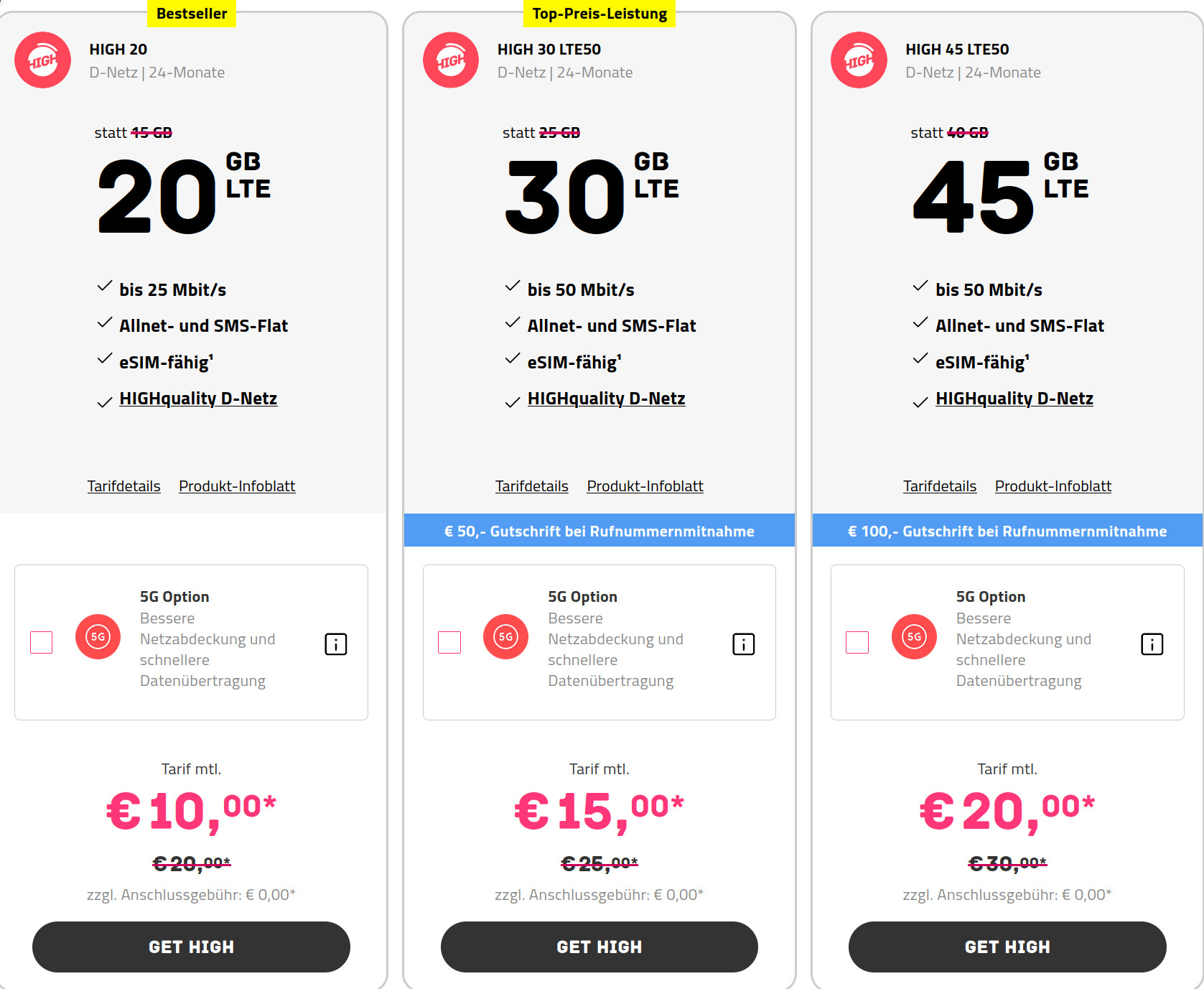 Preistipp 20 GB Tarife: 20 GB All-In-Flat im Telekom Netz fr 10 Euro