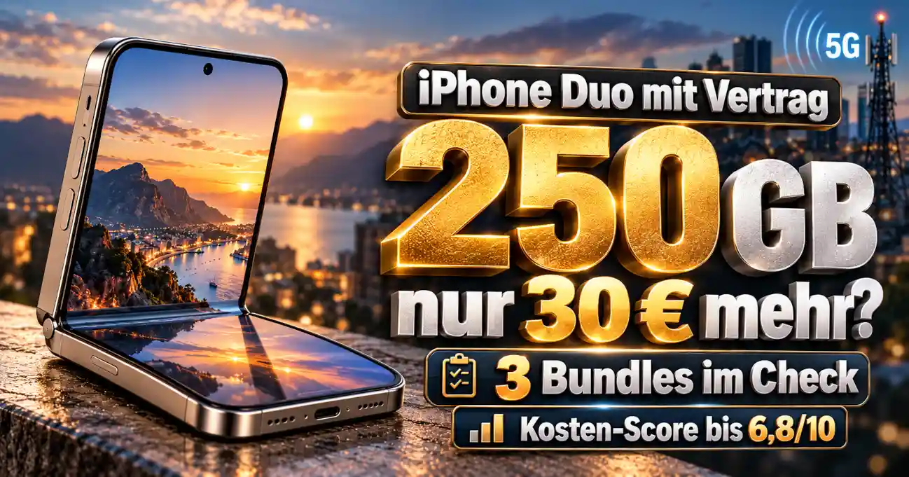 Apple iPhone Duo mit Vertrag im Oktober 2026: Drei Tarifangebote im Kostenvergleich