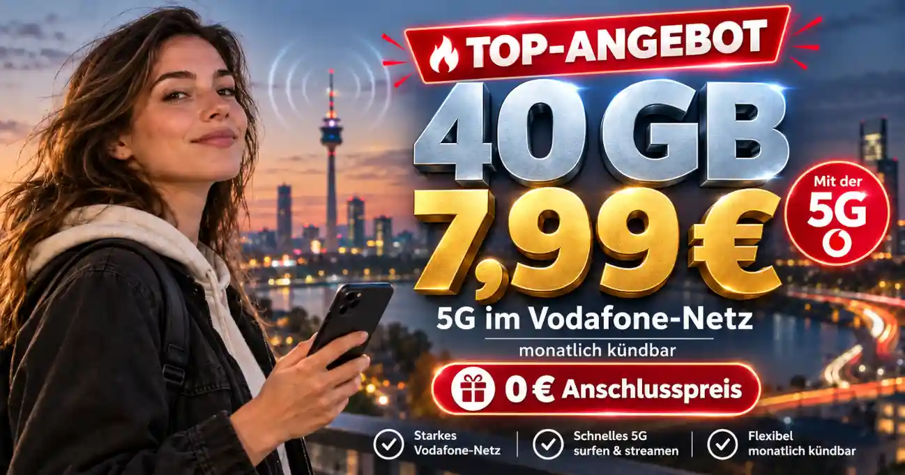 Klarmobil 40 GB Vodafone-5G f�r 7,99 Euro im September 2026