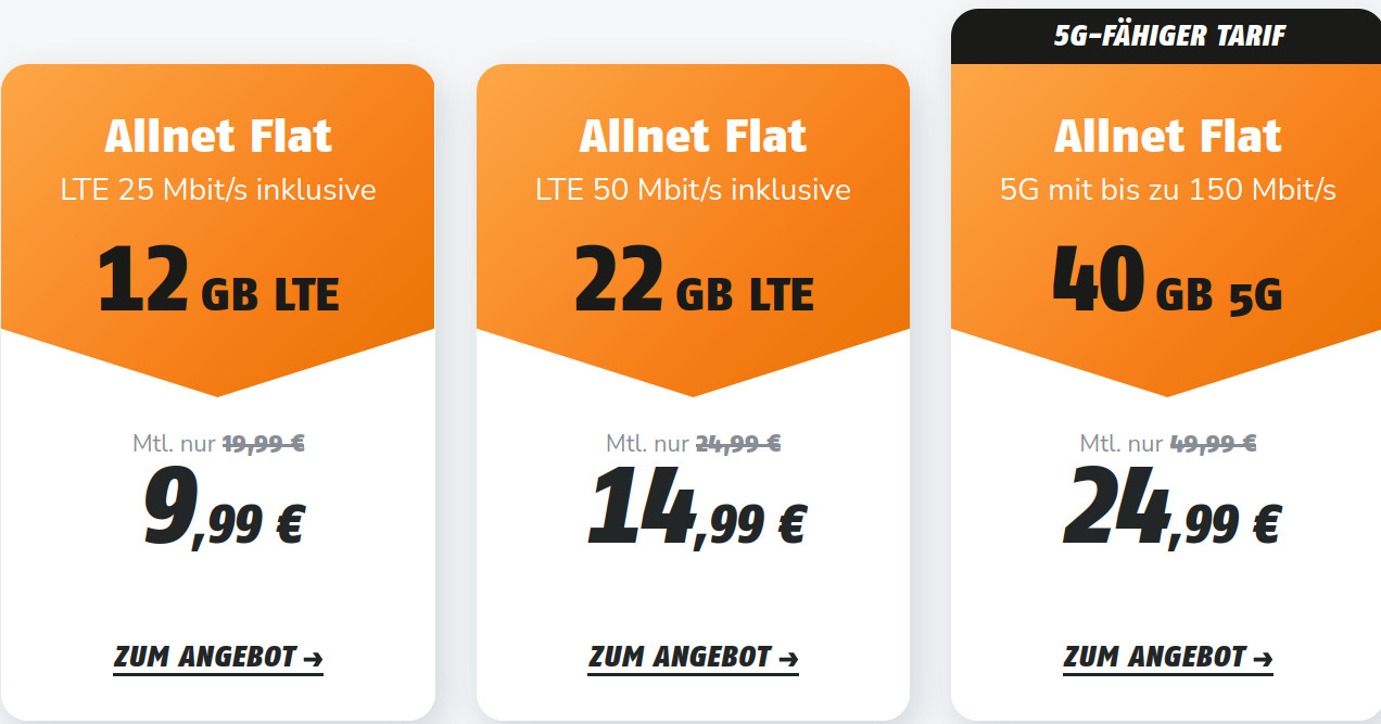 Klarmobil Handytarife Februar: Anschlusspreis sparen, 22 GB Allnet-Flat im Vodafone Netz für 14,99 Euro