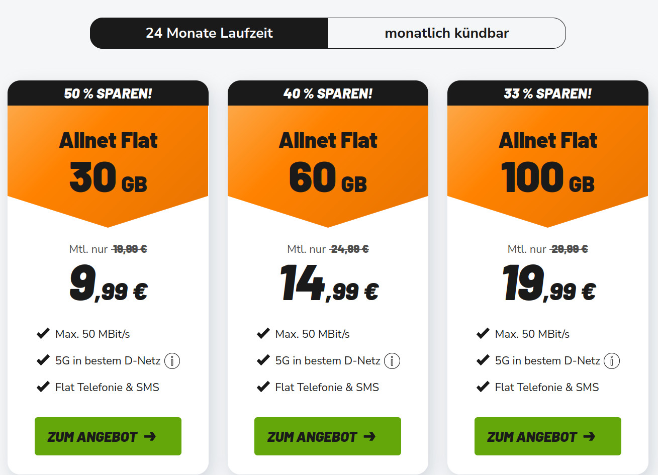 Ausf�hrlicher �berblick �ber das klarmobil Highlight-Portfolio im besten D-Netz. Alle Tarife, Preise, Vorteile und Unterschiede verst�ndlich erkl�rt.