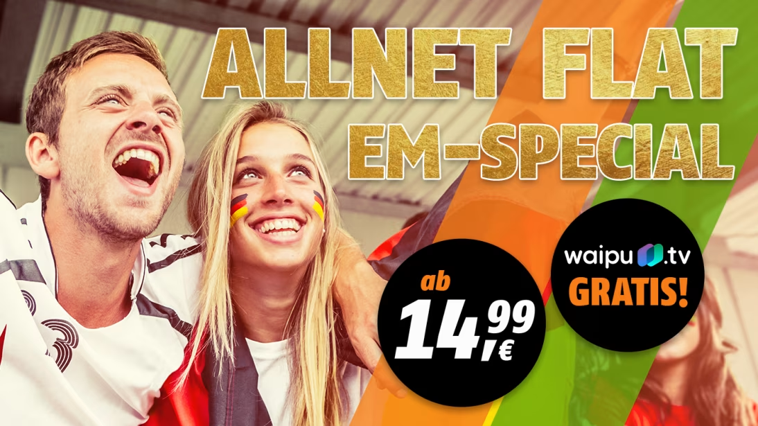 Fussball EM 2024: 30 GB Allnet-Flat im Vodafone Netz f�r 14,95 Euro