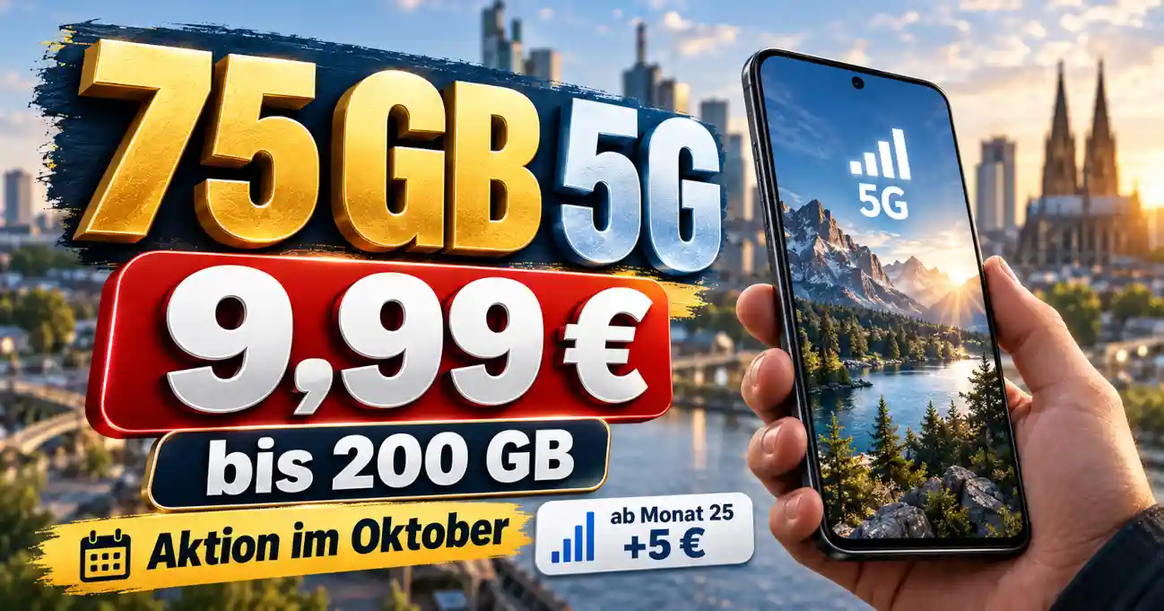 Klarmobil 5G-Tarife mit 75 bis 200 GB ab 9,99 Euro im Oktober 2026