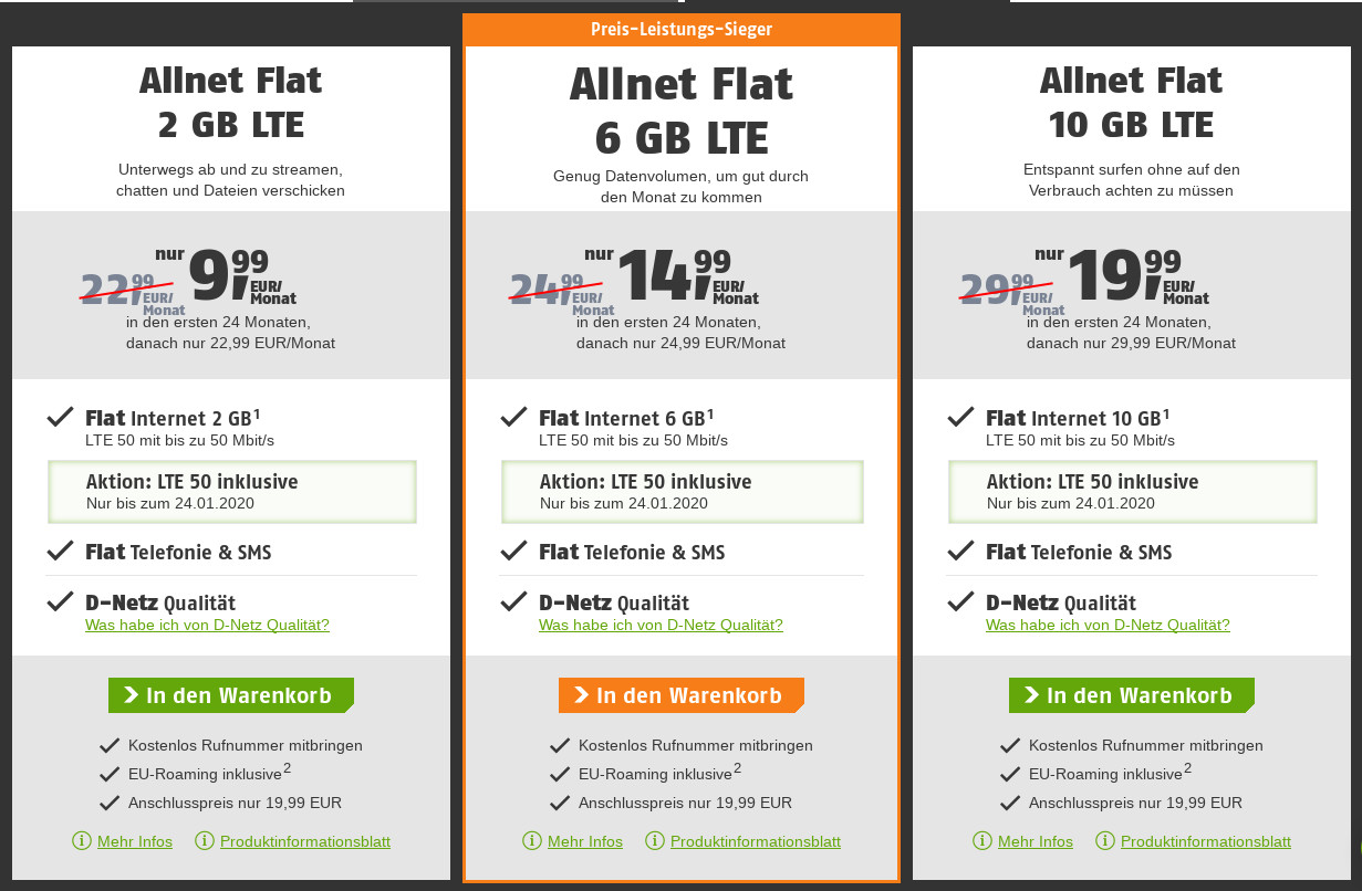 Klarmobil Tarife