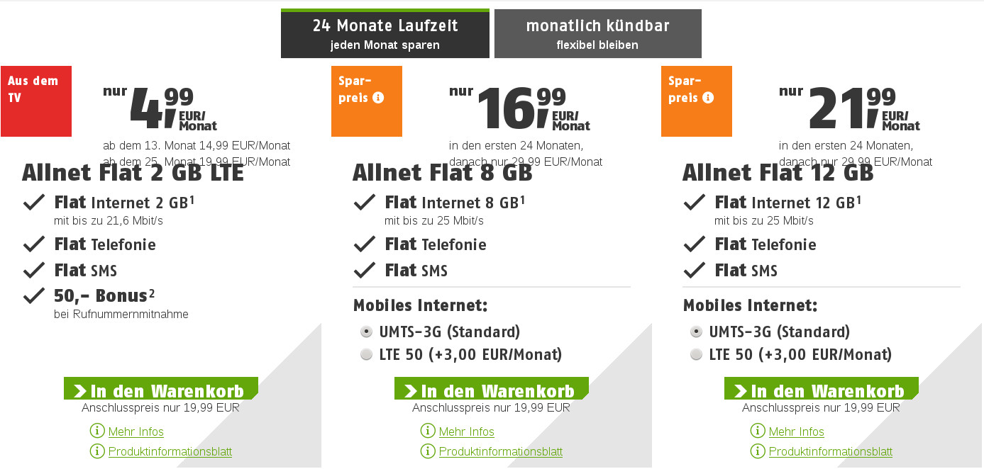 Klarmobil Tarife