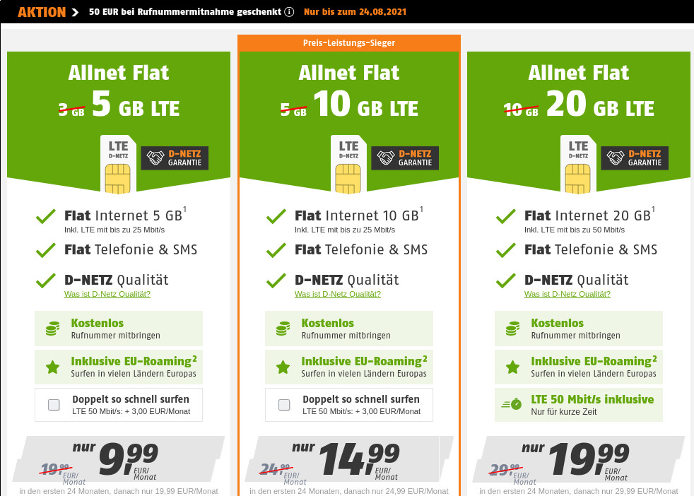 Telekom Netz: 40 Prozent sparen, 50 Euro Wechselbonus- 10 GB LTE All-In-Flat f�r 14,99 Euro