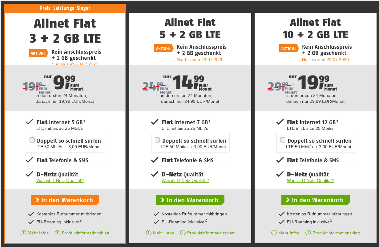 Tariftipp Telekom Netz: Gratis 2 GB Datenvolumen, kein Anschlusspreis --5 GB LTE All-In-Flat f�r 9,99 Euro