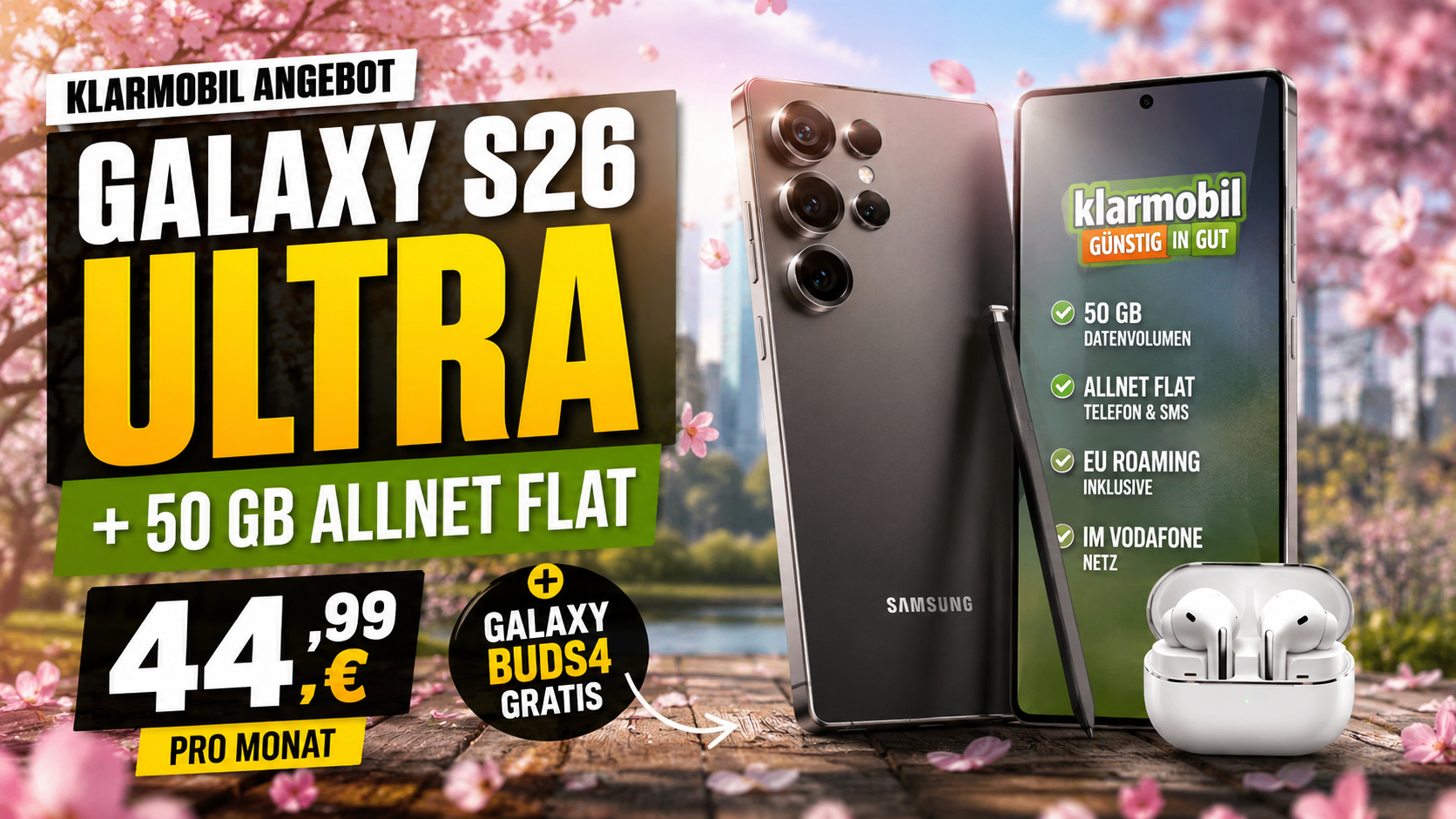 Galaxy S26 (512GB) f�r nur 99,99 Euro + 40 GB Allnet Flat: klarmobil �berrascht mit einem extrem g�nstigen Bundle. Wie gut ist der Deal wirklich im Vergleich zu Telekom & Vodafone? Jetzt Analyse lesen!