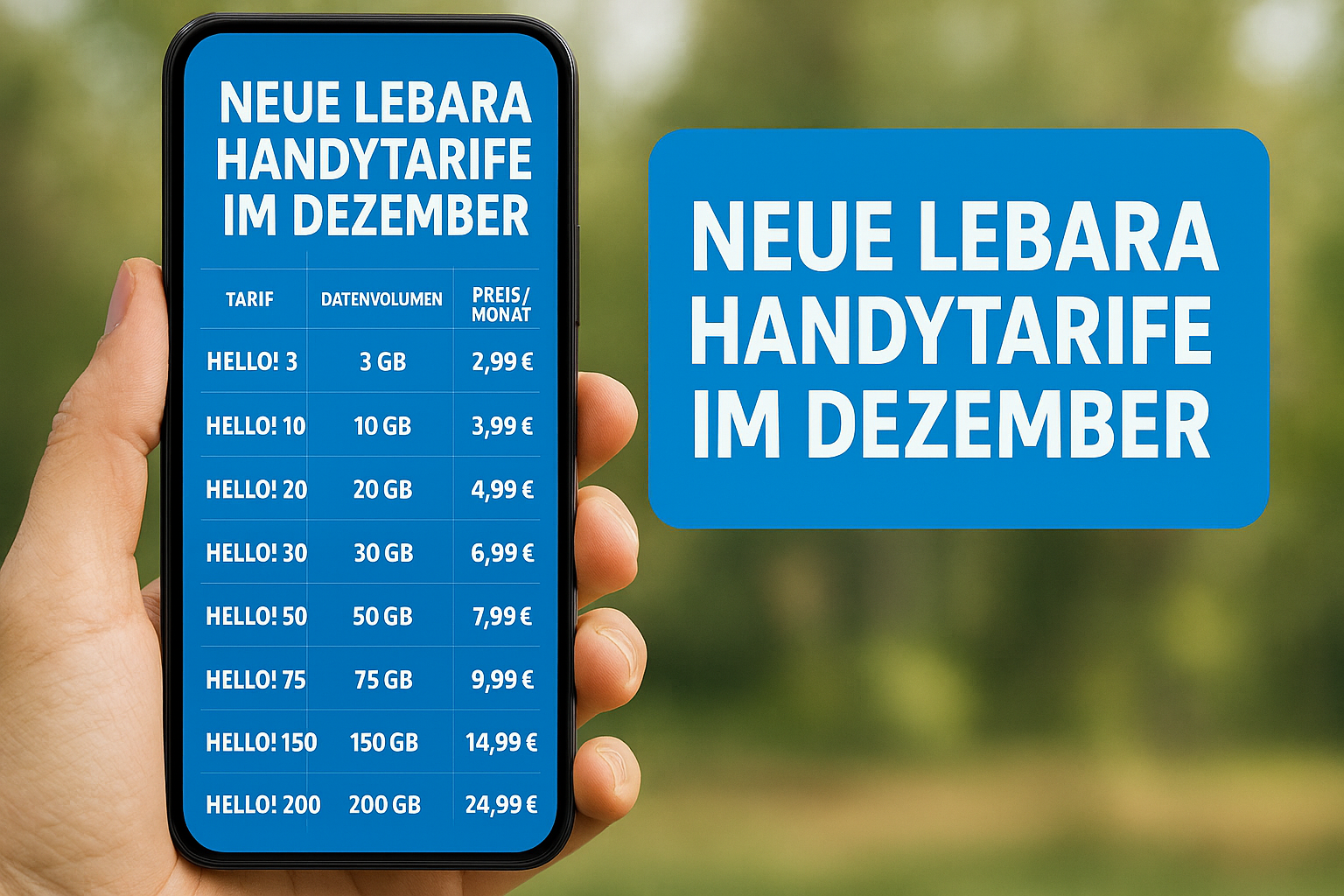 Ausf�hrlicher Vergleich der neuen Lebara Handytarife im Dezember mit popul�ren Mobilfunktarifen in Deutschland. Preise, Datenvolumen, Netzqualit�t und Vorteile im �berblick.