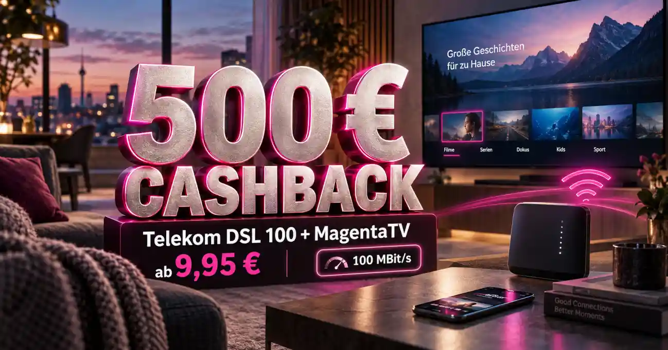 Telekom MagentaZuhause L mit MagentaTV und bis zu 500 Euro Cashback