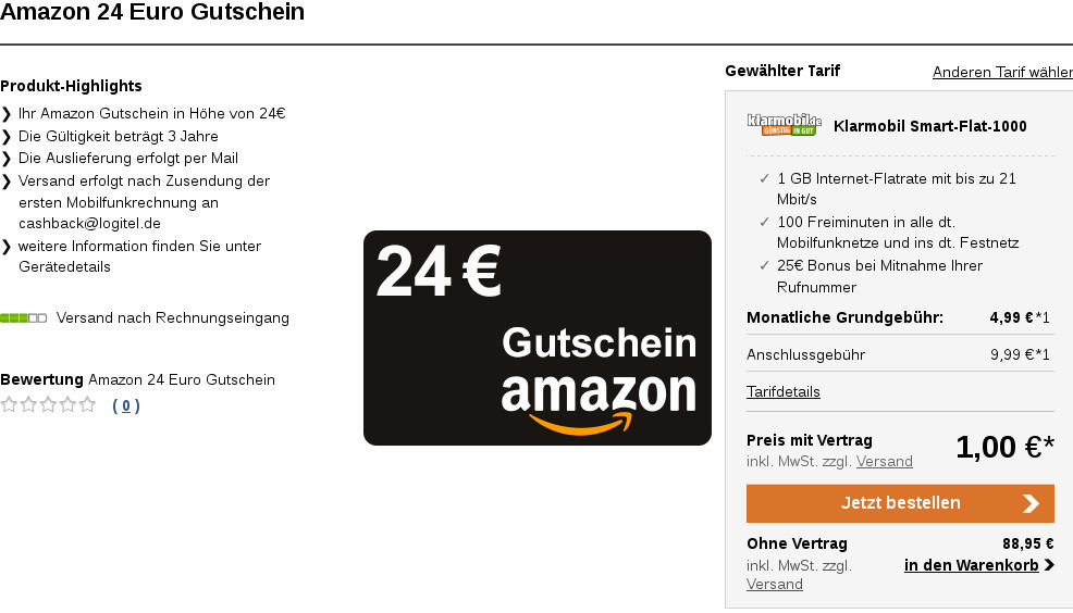 Klarmobil Tarife im Telekom Netz