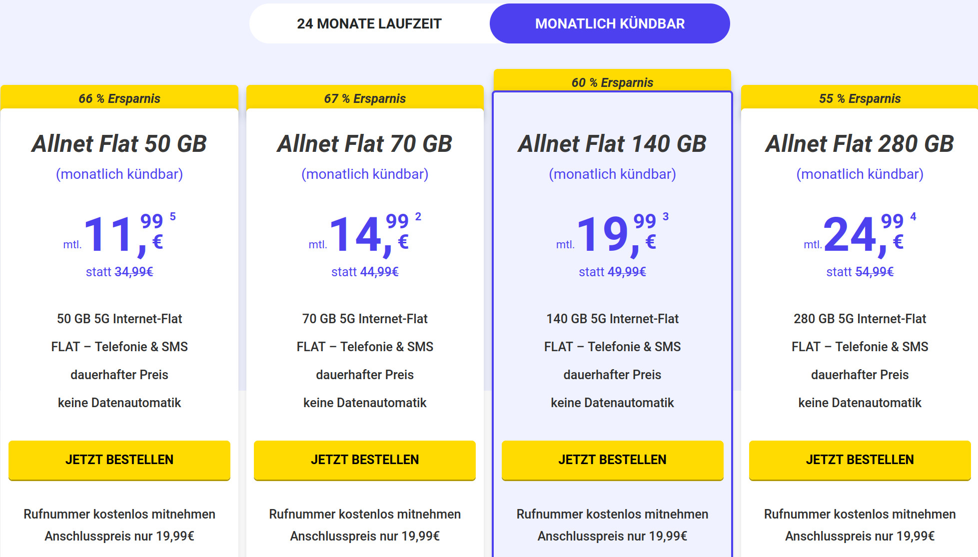 Erfahren Sie mehr ber das neue 5G-Portfolio von Mega SIM und die neuen Allnet Flat Tarife mit lebenslangem Rabatt.