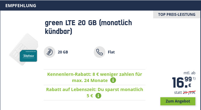 O2 LTE Tarife im Online-Shop