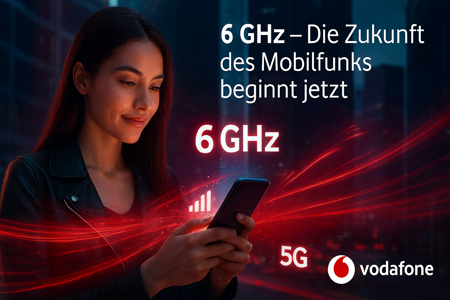 Vodafone testet erfolgreich das obere 6-GHz-Band in Hannover. Mit 2,5 Gbit/s im Download zeigt sich das Frequenzspektrum als Schlssel fr die Zukunft von 5G und 6G.