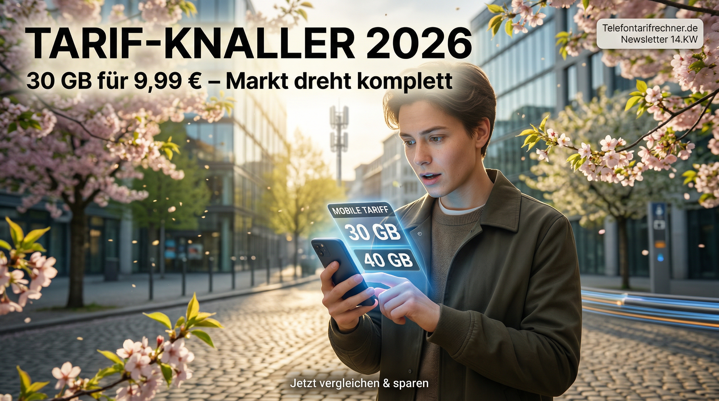 30 GB im Telekom-Netz f�r 9,99 Euro, 40 GB f�r 8,99 Euro, neue Glasfaser-Offensiven und stille Sicherheitsupdates: Dieser Premium-News-Artikel ordnet die st�rksten Angebote und wichtigsten Technik-News aus dem Newsletter vom 01.04.2026 ein.