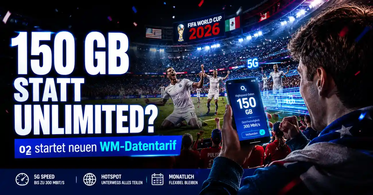 o2 startet neue Mobile Tarife. Der 150 GB On Demand L wirkt fast wie Unlimited, kostet ab 24,99 Euro und hat einen wichtigen Haken
