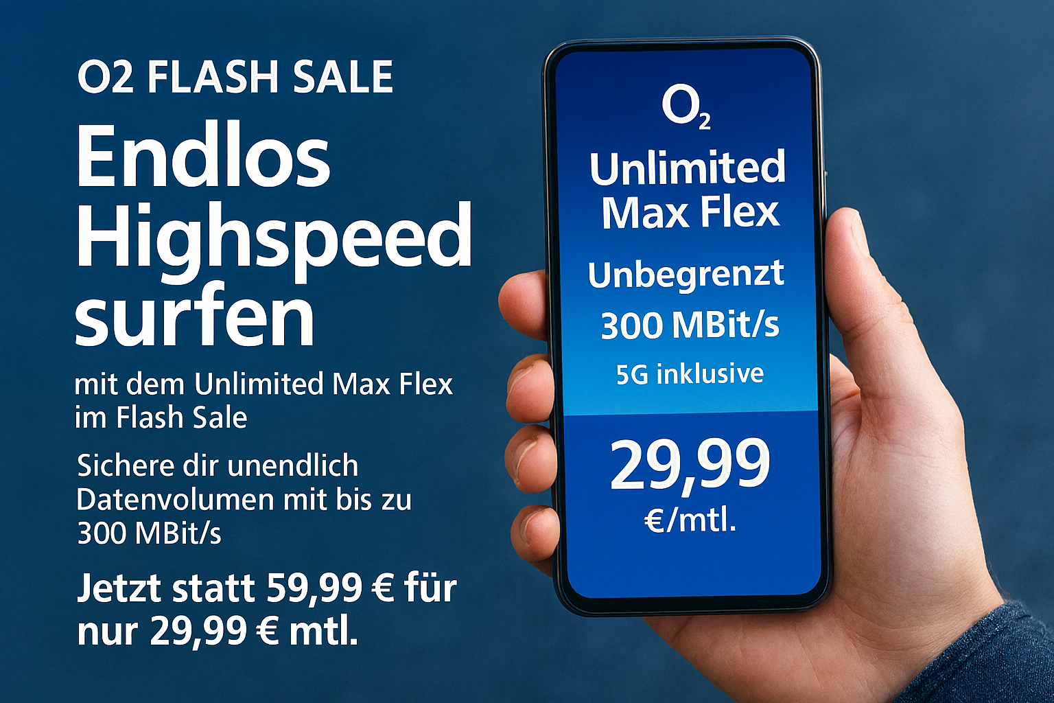 Der O2 Flash Sale mit dem Unlimited Max Flex Tarif bietet unbegrenztes Datenvolumen f�r 29,99 Euro. Ein detaillierter Vergleich mit Telekom und Vodafone zeigt, f�r wen sich der Deal wirklich lohnt.