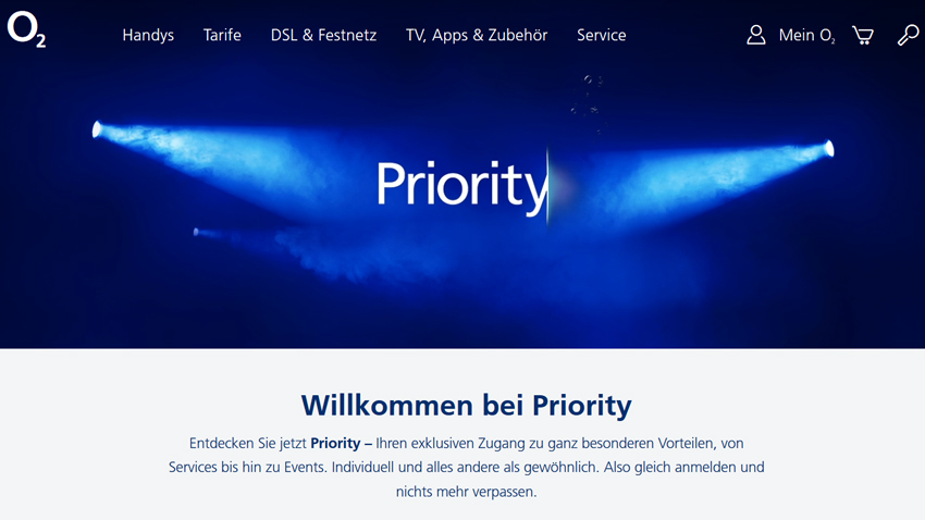 O2 Kunden Vorteilsprogramm: Aus Mehr O2 wird Priority