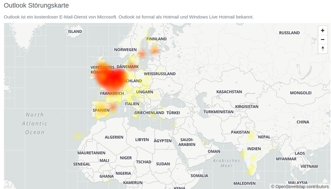 Weltweite Störungen: Microsoft mit Störungen bei Outlooks und Team