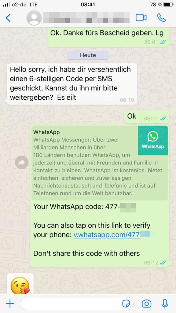 Cyberkriminalitt WhatsApp: Polizei warnt vor WhatsApp-Kaperung durch Codes
