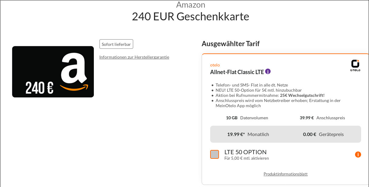 240 Euro Amazon Gutschein