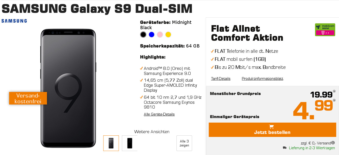 Galaxy S9 Tarife