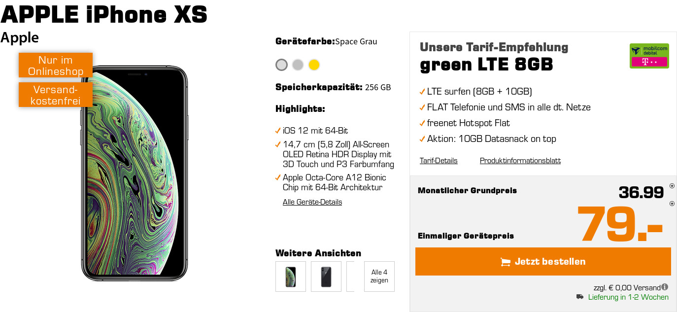 iPhone XS Tarife im Shop