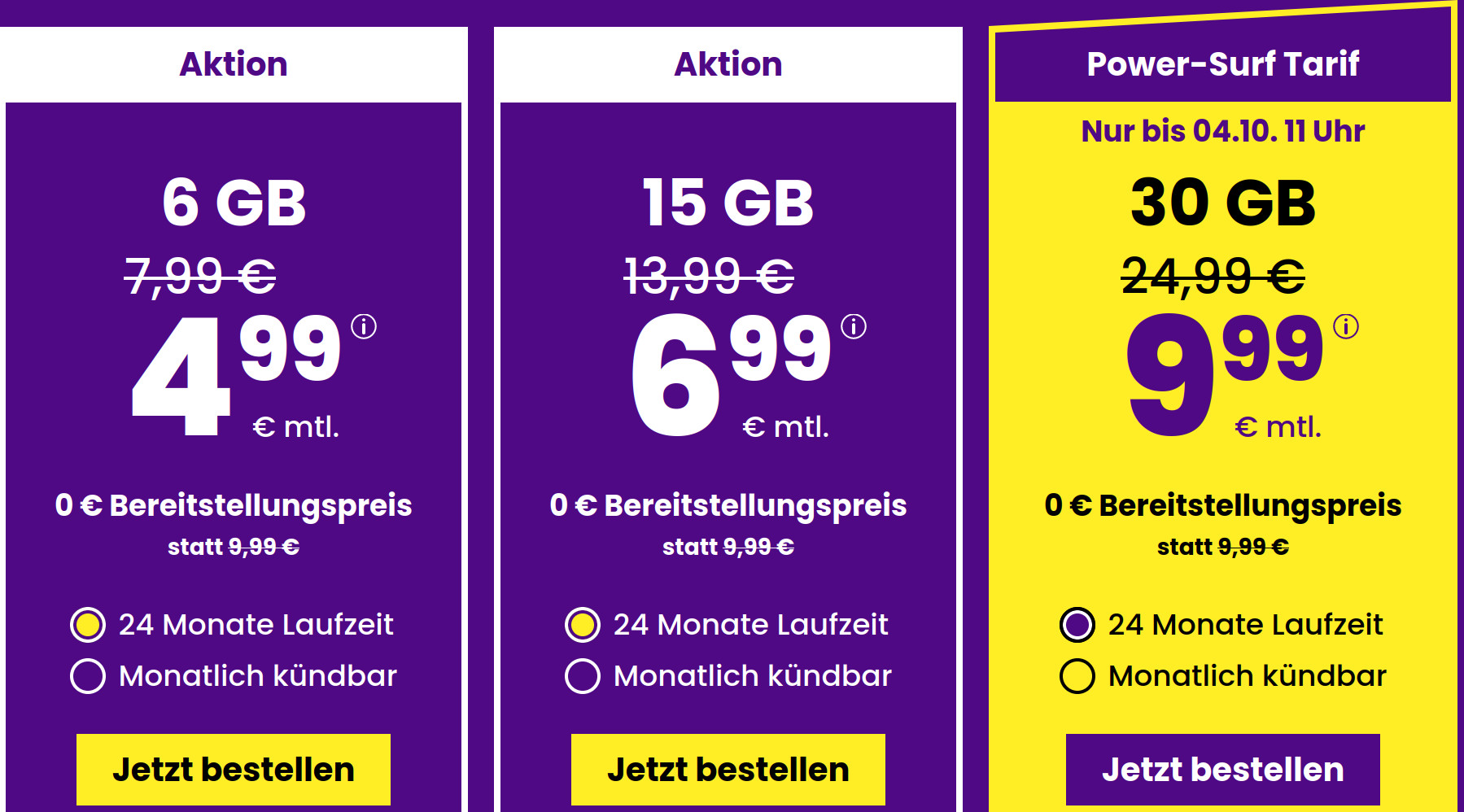 Preistipp 15 GB Tarife: SIM24 15 GB All-In-Flat fr 6,99 Euro mit mtl. Laufzeit