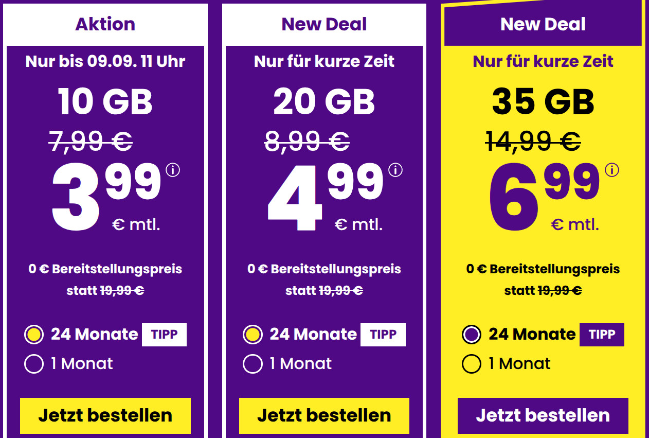 Spartipp 10 GB Handytarife: Sim24 10 GB Allnet-Flat Tarif fr 3,99 Euro und mtl. Laufzeit