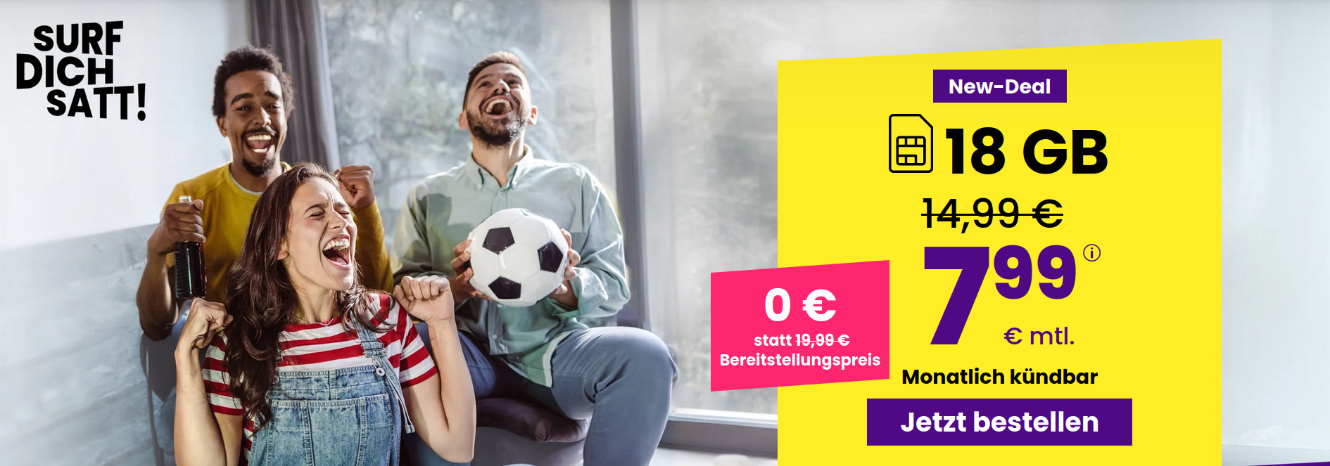 Tarifpower 18 GB Tarife: SIM24 18 GB Allin-Flat f�r 7,99 Euro mit mtl. Laufzeit