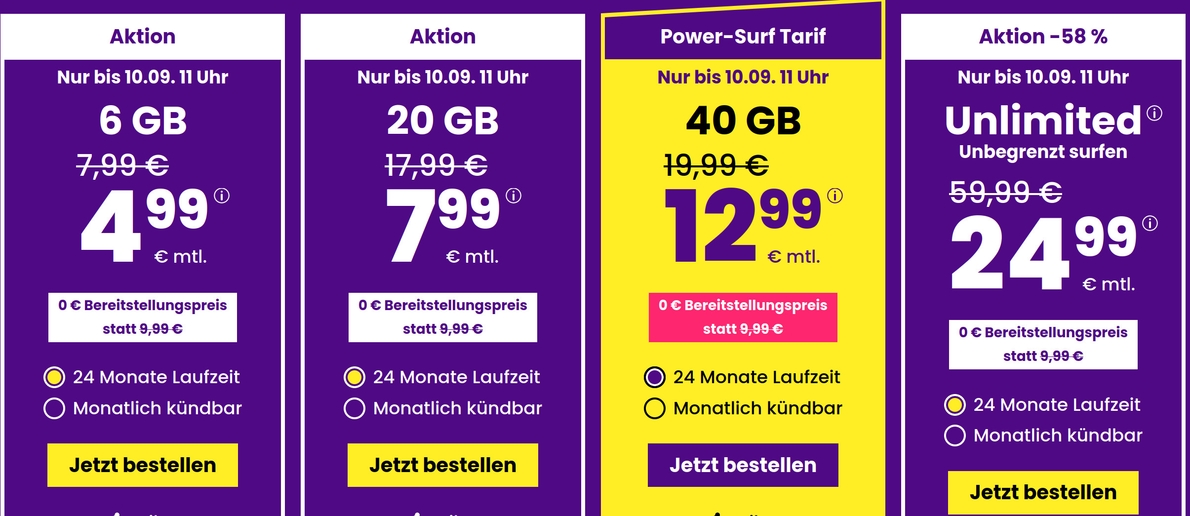 <b>Tariftipp 20 GB Tarife</b>: SIM24 20 GB All-In-Flat f�r 7,99 Euro mit mtl. Laufzeit