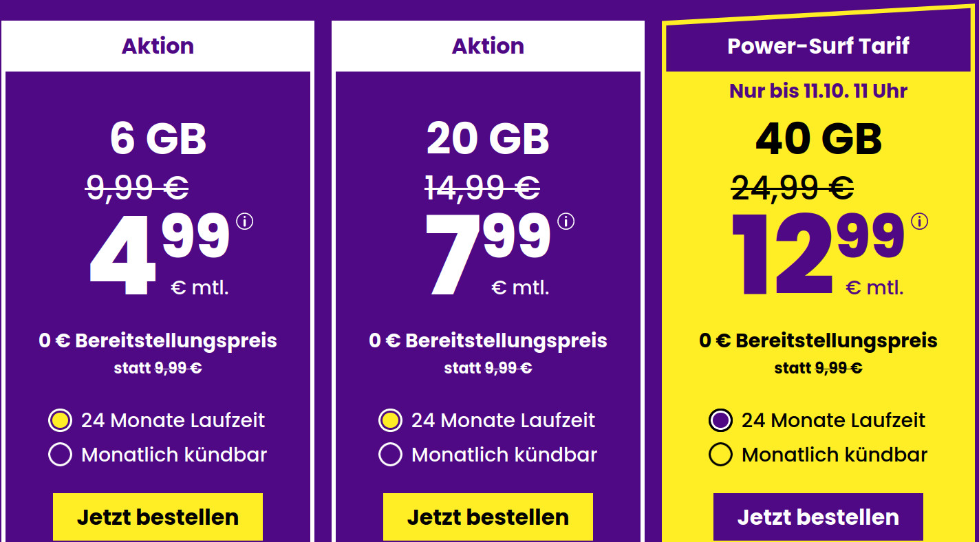 <b>Preistipp 20 GB Tarife</b>: SIM24 20 GB All-In-Flat f�r 7,99 Euro mit mtl. Laufzeit