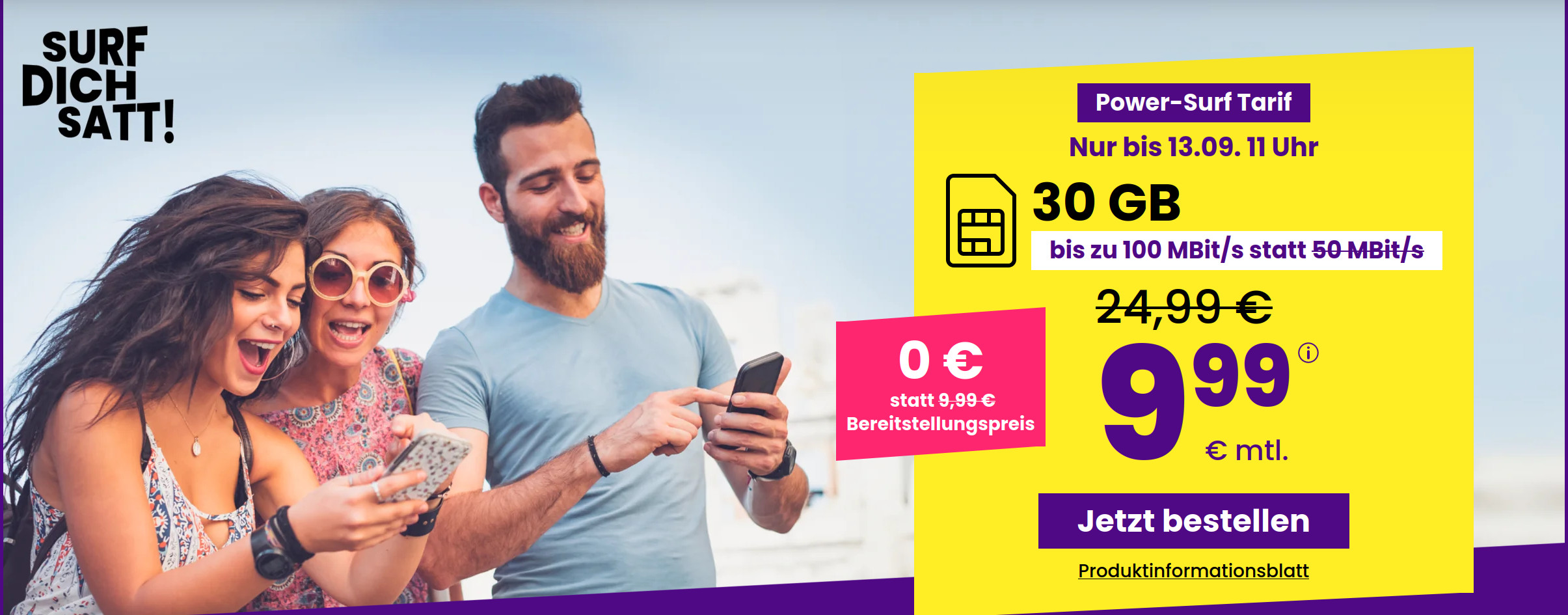 30 GB Tarife: SIM24 30 GB All-In-Flat mit 100 Mbit f�r 9,99 Euro mit mtl. Laufzeit