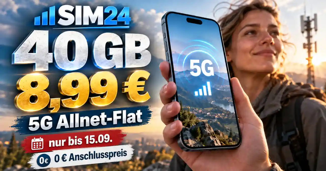 SIM24 40 GB f�r 8,99 Euro im September 2026