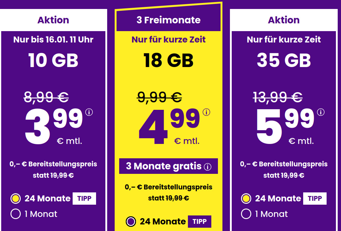 Spartipp 10 GB Handytarife: Sim24 10 GB Allnet-Flat Tarif f�r 3,99 Euro und mtl. Laufzeit
