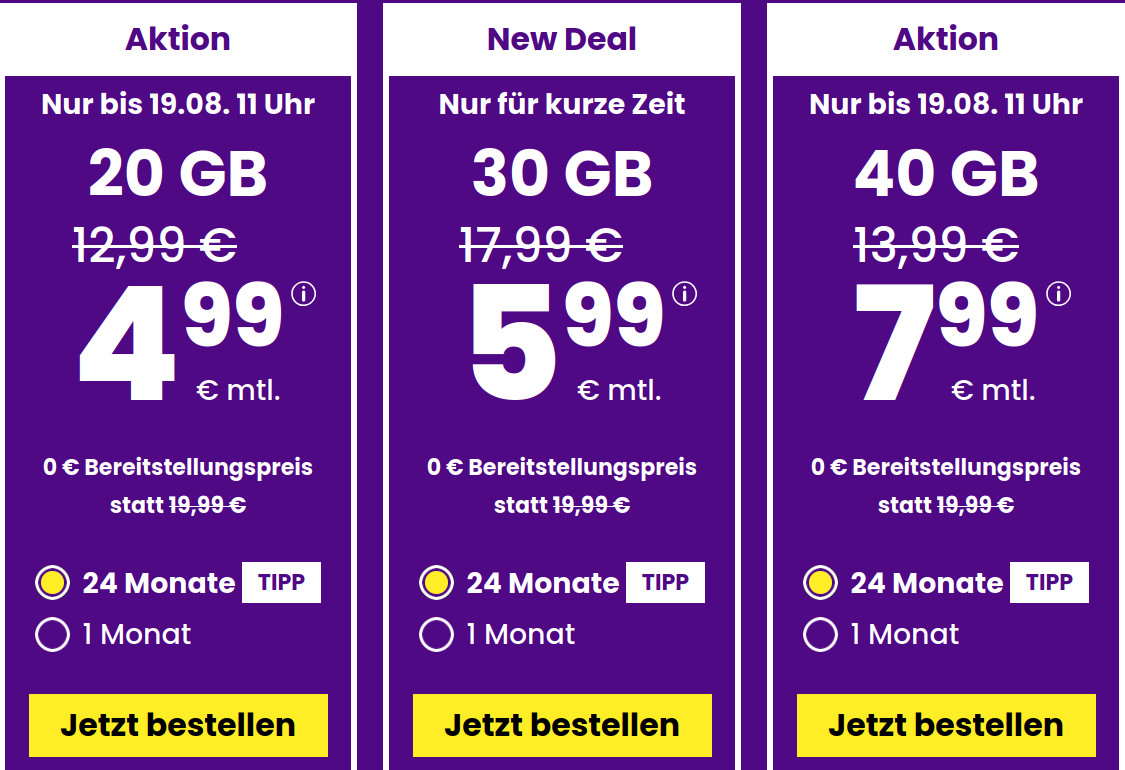 Zum Start in den neuen Monat Mai gibt es wieder eine grosse Auswahl an Handytarife und damit gibt es erneut ein Tarif-Update f�r unsere Leser.