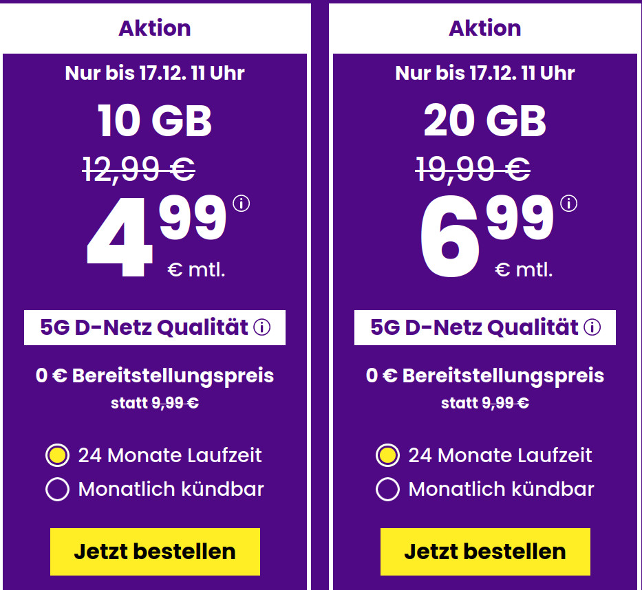 Preiskracher 20 GB Tarife: SIM24 20 GB All-In-Flat f�r mtl. 6,99 Euro