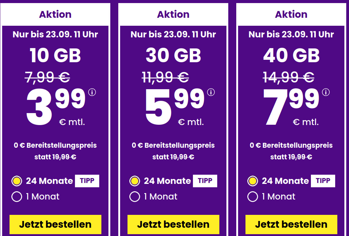 Spartipp 10 GB Handytarife: Sim24 10 GB Allnet-Flat Tarif fr 3,99 Euro und mtl. Laufzeit