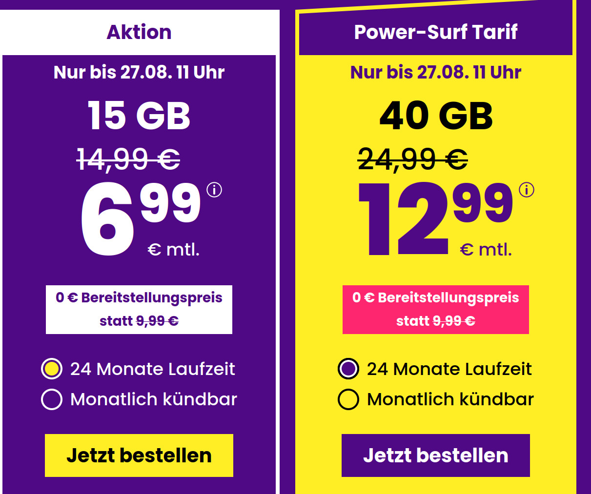 Preisvergleich 10 GB Tarife: Die besten 10 GB Handytarife ab dem 23.August