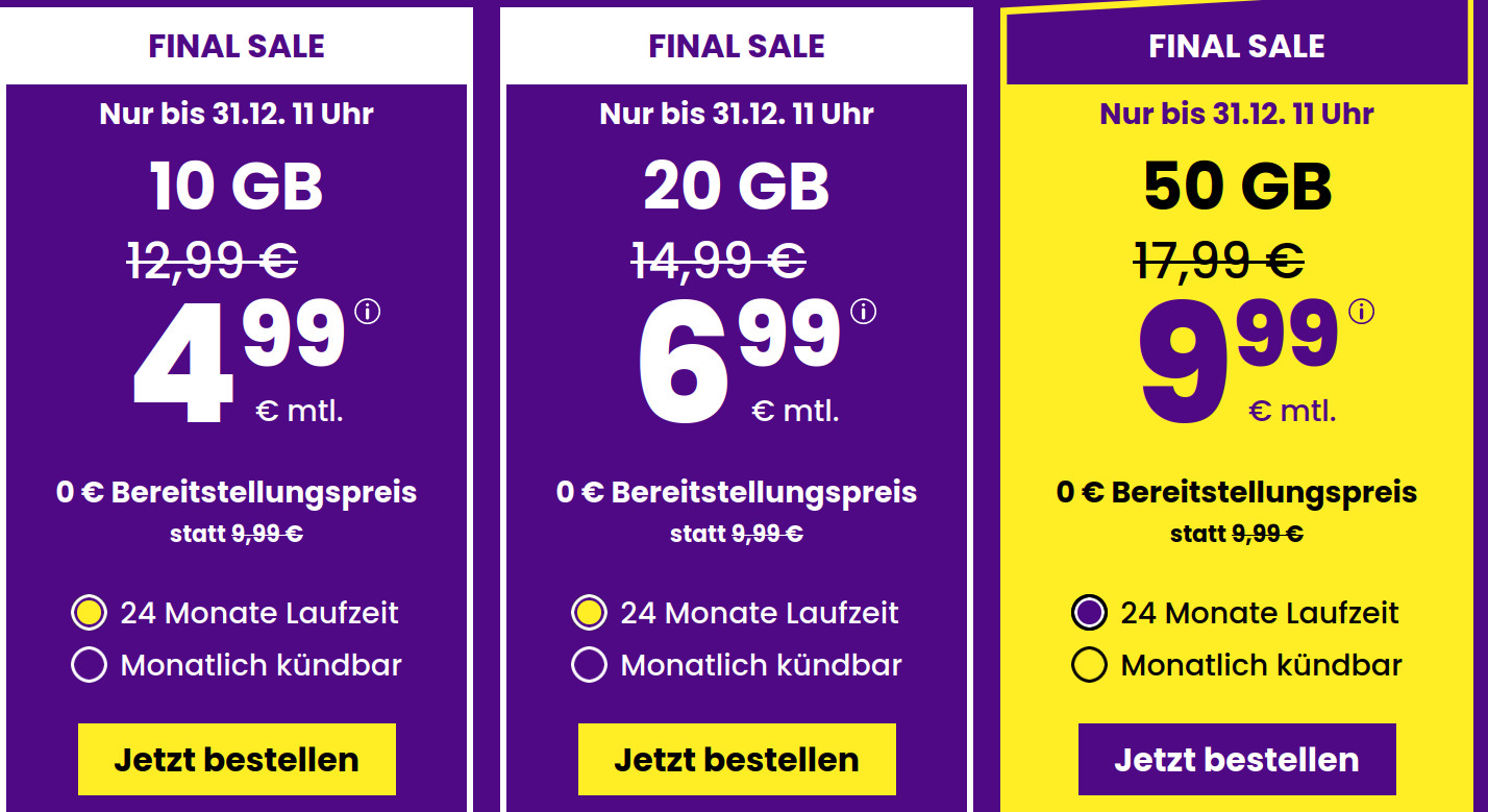 Preiskracher 20 GB Tarife: SIM24 20 GB All-In-Flat f�r mtl. 6,99 Euro