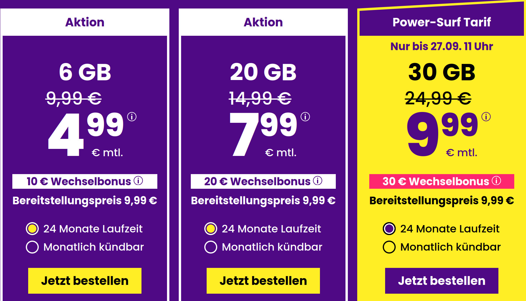 <b>Tariftipp 20 GB Tarife</b>: SIM24 20 GB All-In-Flat f�r 7,99 Euro mit mtl. Laufzeit