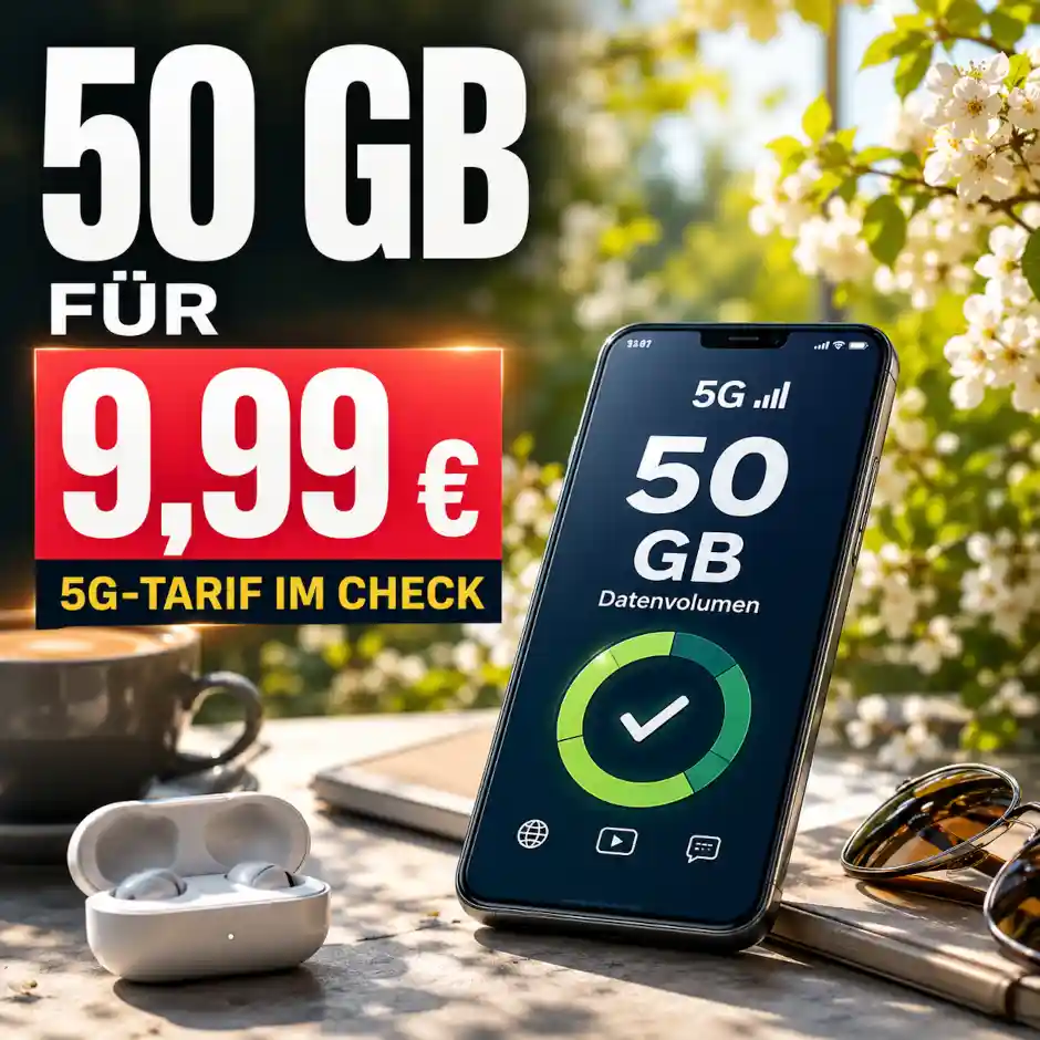 sim24 bietet 50 GB 5G f�r 9,99 Euro. Der Tarif-Check zeigt Preise, Laufzeiten, Netz, Geschwindigkeit und m�gliche Nachteile des Angebots
