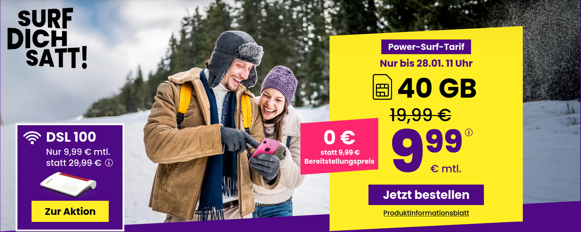 Weiterhin gibt es beim Handydiscounter <strong>SIM24</strong> eine Tarifaktion mit einer 40 GB All-In-Flat f�r unter 10 Euro im 1&1 5G Netz und Vodafone Netz.