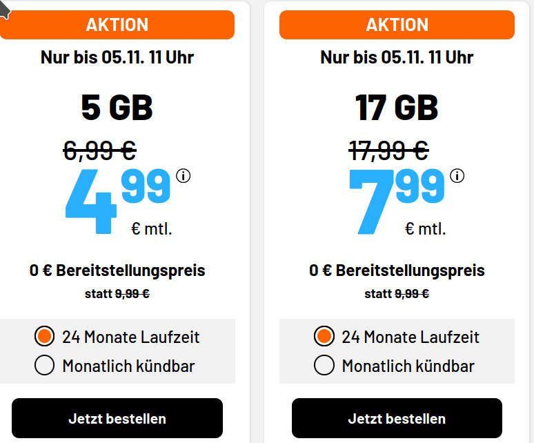 Simde 5 GB 5G Allnet-Flat fr 4,99 Euro mit mtl. Laufzeit