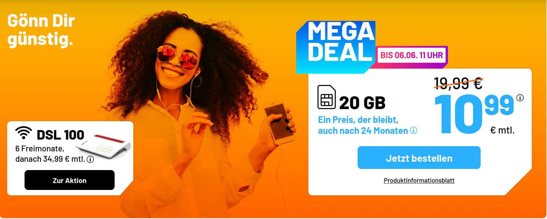 Sommer Deal 20 GB Handytarife --Sim.de 20 GB LTE Allnet-Flat f�r 10,99 Euro ohne Anschlusspreis