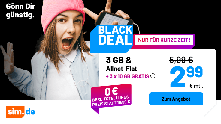 Entdecken Sie die aktuellen sim.de 5G Allnet Flat Angebote mit dauerhaft gnstigen Preisen, Bonus-Datenvolumen und flexiblen Vertragslaufzeiten.