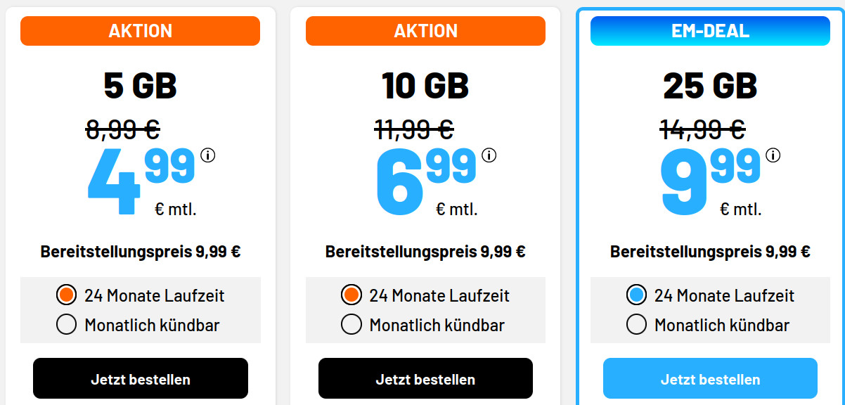 Spartipp 10 GB 5G Tarif: Simde 10 GB 5G Allnet-Flat f�r 6,99 Euro ohne Anschlusspreis